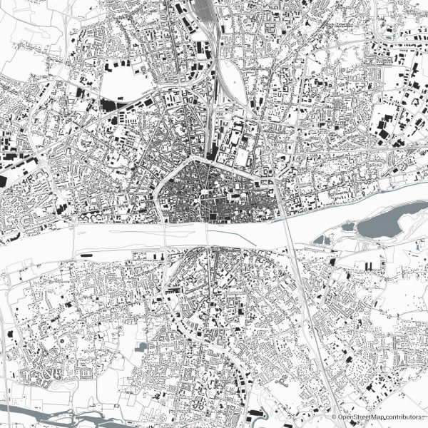 orleans figure-ground diagram Schwarzplan